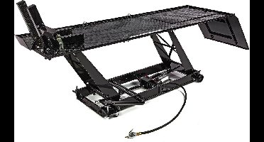 HBM motorheftafel 450 kg, hydraulisch en pneumatisch, verrijdbaar, luxe voorwielklem, zwart