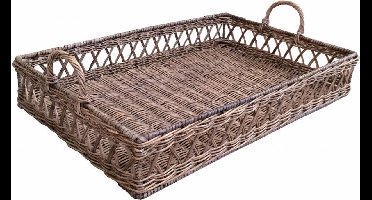 Sweet Living Rieten Dienblad Met Open Rand M - 46x30x10 cm