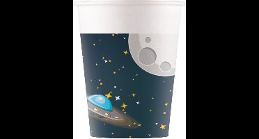 8 Space Rocket FSC papieren bekers 200ml