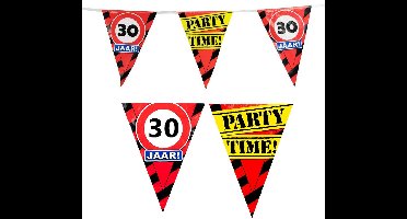 30 jaar vlaggenlijn waarschuwingsborden - 10m - plastic - feestartikelen/versiering - slingers