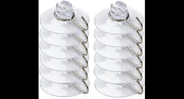 Lumineo Lichtsnoer zuignappen - 12x - haakjes - 3,5 cm - kerstverlichting - bevestiging