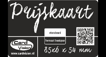 100 stuks Mat gelamineerde zwarte blanco PVC kaarten - Prijskaarten