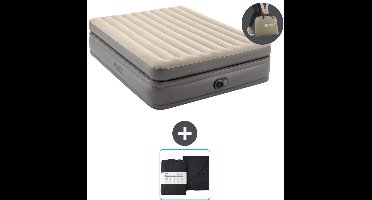 Intex Luchtbed - 2-Persoons - 152 x 203 x 51 cm - Grijs - Inclusief pomp en Hoeslaken