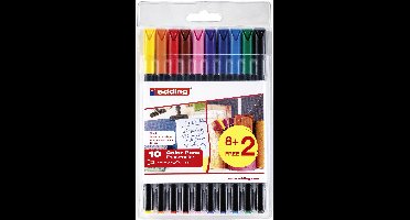 edding tekenstift - 10 stiften - Diverse kleuren - Ronde punt - Schrijfbreedte van 0,5-1 mm