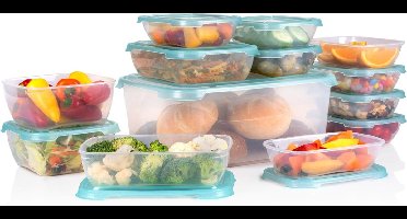 alpina Vershoudbakjes Set met Deksel 13 Stuks - Meal Prep Bakjes - Diepvriesbakjes - 8 x 500ML, 2x 1000ML, 2x 1150ML, 1x 6800ML - Magnetron-, Vriezer- en Vaatwasserbestendig