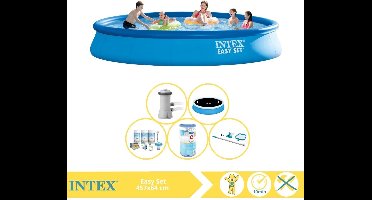 Intex Easy Set Zwembad - Opblaaszwembad - 457x84 cm - Inclusief Solarzeil Pro, Onderhoudspakket, Filter en Onderhoudsset