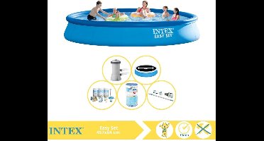 Intex Easy Set Zwembad - Opblaaszwembad - 457x84 cm - Inclusief Solarzeil Pro, Onderhoudspakket, Filter en Stofzuiger