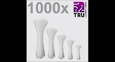TRU COMPONENTS TC-12888564 T24CA073 Kabelbinder 3.6 mm Wit UV-bestendig 1000 stuk(s)
