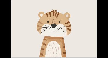 Poster 30x20 cm - Tijger - Wilde dieren - Pastel - Posters - Kamer decoratie accessoires - Wanddecoratie kinderkamer - Muurdecoratie babykamer