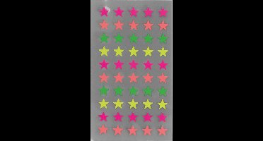 Rico Design Hobby stickers - 200x stuks - sterren neon kleuren - sticker etiketten - dia 10 mm - Agenda - Scrapbook - knutselen