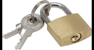 FX Tools Mini hangsloten - 3x - 20mm - koper - 2 x 1 x 4 cm - Hangslotjes