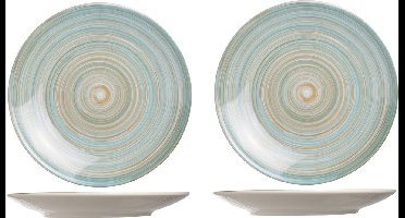8x stuks diner bord Turbolino blauw 27 cm -  Dinerborden