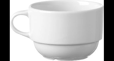 HENDI Cappuccinokop – Versterkte randen – 0,23L – Wit porselein – Ø90mm