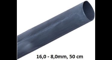Krimpkous zwart universeel 16,0 - 8,0mm, per stuk (50 cm)