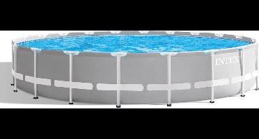 Intex Prism Ø 610x132 Cm Rond Stalen Frame Bovengronds Zwembad Grijs 32695 Liters