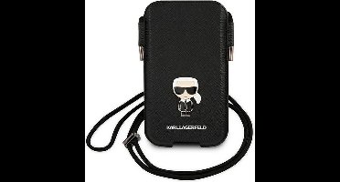 Karl - Lagerfeld - Handtas KLHCP12MOPHKMK 6.1 zwart/zwart hardcase Saffiano Ikonik Karl`s