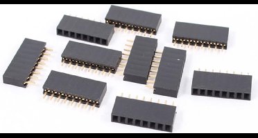 Header female 1x8 2.54mm 10 stuks
