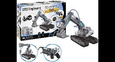 Revell Modelbouwpakket Landbouwvoertuigen - 21305 Hydraulische Graafmachine - Engineers - 3 Bouwopties Plastic - 1:24 - Modelbouw