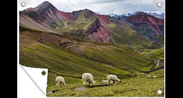 Tuinposters buiten Vinicunca, regenboogberg - 90x60 cm - Tuindoek - Buitenposter