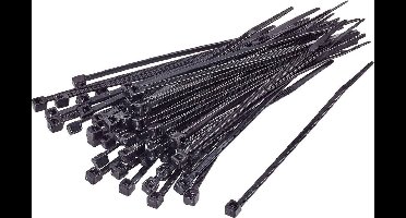 TRU COMPONENTS 1592861 TC-CVR200DBK203 Kabelbinder 200 mm 4.80 mm Zwart UV-stabiel 100 stuk(s)