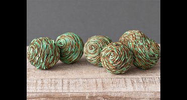 Decoratie ballen 072 groen/bruin