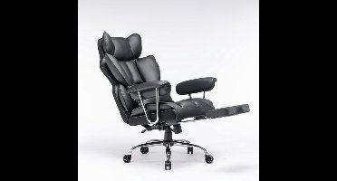 Bureaustoel – Office Chair – Desk Chair – Gaming Stoel – Werkstoel – Zwart – Draagkracht 400 kg – Verstelbare Rugleuning en Voetensteun