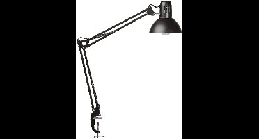 MAULstudy Bureaulamp - LED - Metaal - Zwart - E27 Fitting - Tafellamp met Klem