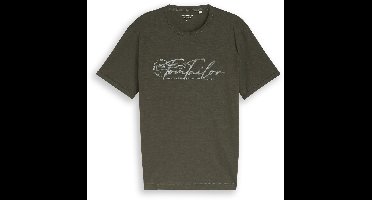 Tom Tailor - T-shirt met logoprint - Maat XL - deep leaf green
