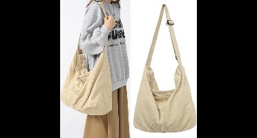 Corduroy Schoudertas - Corduroy Tote Bag - Schoudertas voor dames - Grote capaciteit Hobo - Casual werk winkelen
