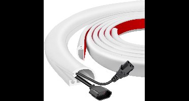Siliconen Wandkabelverberging, Zijkantopen Kabelomhulsels voor Draden aan de Muur, 10FT Zelfklevend Flexibel Kabelverberging voor Gemonteerde TV, Thuis Kantoor, Holte, Zijkant 22x10mm, Lengte 1m, Wit