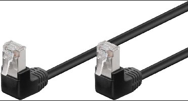 Goobay CAT 5e Patch Cable 2x 90° Angled, F/UTP, black 3 m