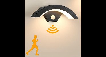 LED-wandlamp voor buiten - met bewegingssensor - 24W - Warm wit licht - 3000K - IP65 waterdicht - voor voordeur, tuin, veranda, entree en terras