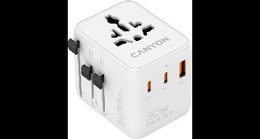 Canyon OnTour 20 - Universele Reisadapter - 20W - EU/UK/US/AUS - Wit
