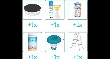 Zwembad Accessoirepakket voor Bestway Fast Set Opblaasbaar zwembad - 366x76 cm - Rond - Met filterpomp - Bestway - 57274 - 6-delig
