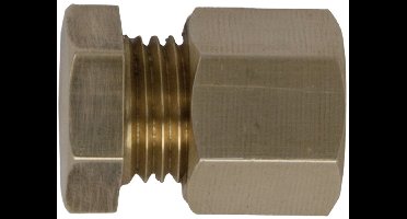 Eindstop messing met knelkoppeling 8mm