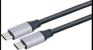 Grundig USB-C Kabel 1.5M - Oplaadkabel USB-C naar USB-C - 240W Snellader Kabel - Hoge Snelheid 10Gbps Gegevensoverdracht - Zwart/Grijs