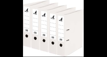 Ringband map/ordners 2 gaats A4 - 5x - wit - 31 x 28 x 7 cm - Documenten/papieren opbergen - Kantoorartikelen