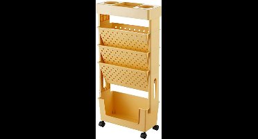 JGS ® Multifunctionele Mobiele Opbergeenheid met 5 Niveaus en Verplaatsbare Wielen voor Diverse Ruimtes