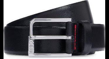 HUGO Leren Riem Glonn Sz35 Leather Belt W95 Black Zwart