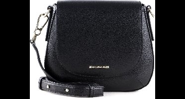 MANDARINA DUCK Leren Schoudertas Luna Crossover Black Zwart