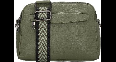 Beagles Las Palmas Crossbody Schoudertas - Trendy Schouderband - Fashion Bag - Praktische Ritsvakken - Dames Tas- Olijfgroen