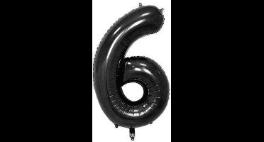 New Age Devi - Folieballon 6-jarig feestje - zwart - 41cm