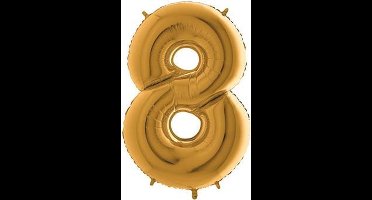 Folie ballon cijfer 8 goud (100cm)