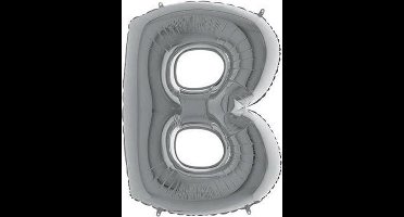 Folieballon letter B zilver (100cm)