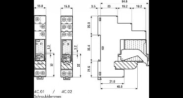 Finder 4C.02.9.024.0050 Relaismodule Nominale spanning: 24 V/DC Schakelstroom (max.): 8 A 2x wisselcontact 1 stuk(s)