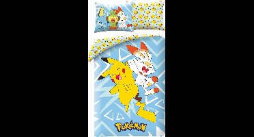 Pokemon Dekbedovertrek Blue triangles 140 x 200 cm - 90 x 70 cm - polyester