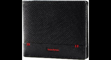 bruno banani Leren Portemonnee Wallet Black Zwart