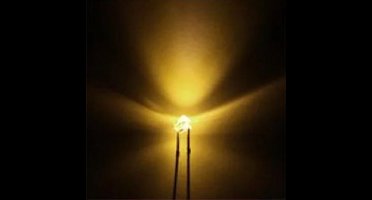 1.8mm led met kabel 20cm 12v 10 stuks kleur Geel