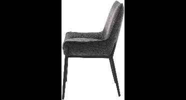 Giga Living Eetkamerstoel Calgary - Donkergrijs - Metaal & Polyester - Set van 2