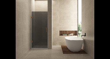 Less nisdeur 800 x 2000 x 8 mm nano rookglas/geborsteld brons koper